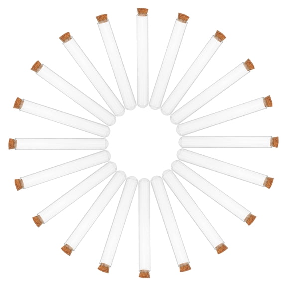 BESTYASH 20Pcs Transparent Glass Propagation Tubes with Cork Stoppers