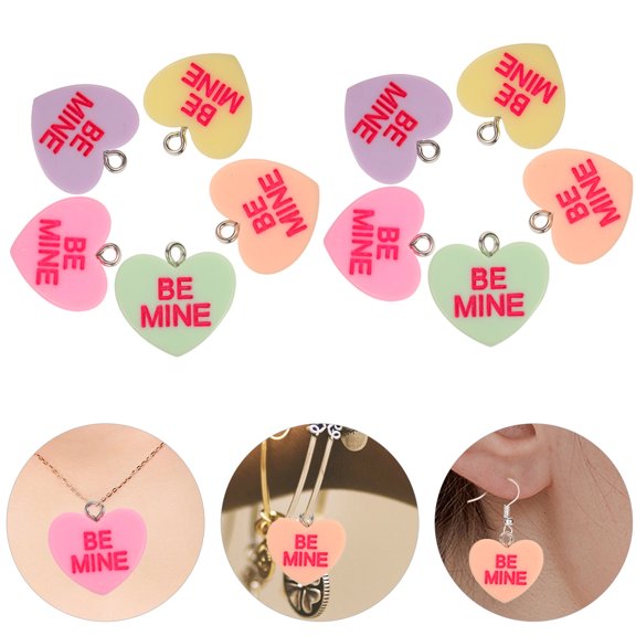 BESTYASH 20pcs Love Shaped Jewelry Accessories Heart Jewelry Charms Assorted Color Giving Family