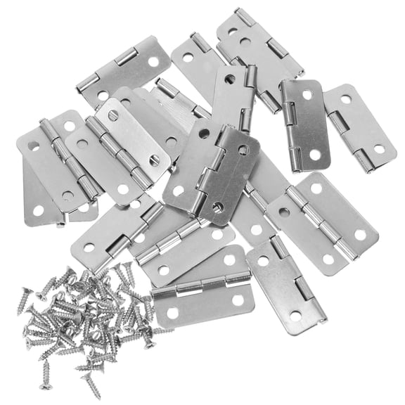 BESTYASH 20pcs Miniature Hinges Iron Round Corner Hardware for Craftsman DIY Projects