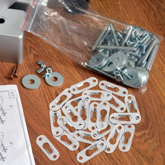 BESTYASH 20Pcs Plated Silver Iron Keyhole Hanging Hardware for Mirrors and Picture Frames with Enhanced Stability