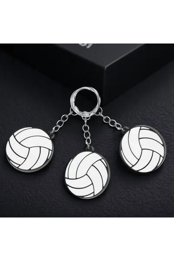20pcs Volleyball Shaped PVC Sports Keychains, Perfect Party Favors and Gifts for Volleyball Fans