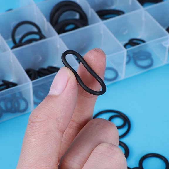 BESTYASH 225Pcs Rubber Gasket Assortment Kit Black Sealing Washer Set for Automotive Repairs