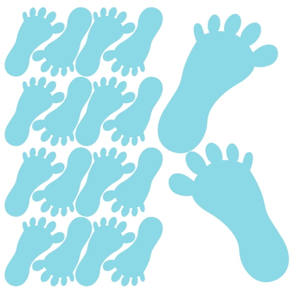 BESTYASH 24PC Removable Feet Stickers Skyblue Wall Decals for Drills and Training School Teaching Progress