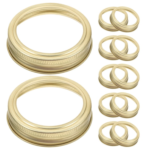 BESTYASH 24-Pack Golden Tinplate Canning Jar Bands for Regular Mouth Jars, Easy to Clean and