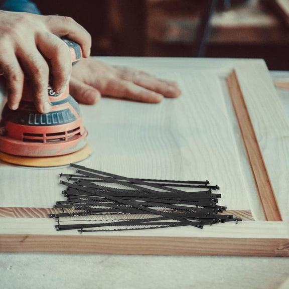 BESTYASH 24Pcs Carbon Steel Hacksaw Blades for Metal Cutting High Precision Curved Cuts Black