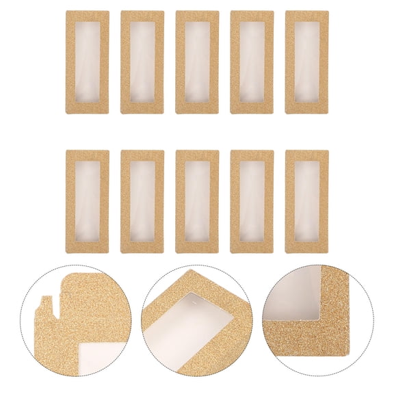 BESTYASH 24Pcs Golden Eyelash Packaging Box with Trays Practical Lash Case for False Eyelashes