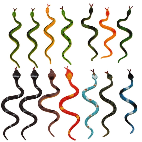 BESTYASH 24Pcs PVC Fake Snake Model Assorted Colors Realistic Simulation Snake Prop for Education