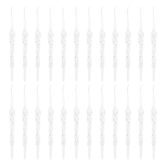 BESTYASH 24Pcs Plastic Faux Icicle Decor for Tree Front Door and Garden