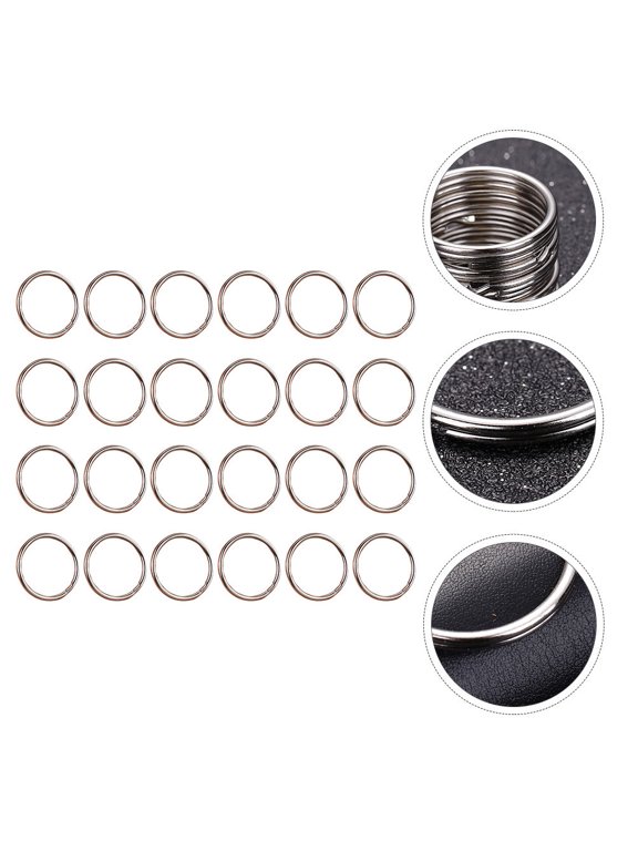 24-Pack Plated Metal Split Key Flat Design for Keychains, Crafts, and Custom Projects