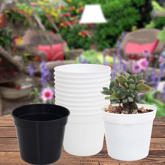 BESTYASH 24Pcs White Household Flowerpots Sturdy Plant Containers Ideal for Balcony Garden and Coffee Shop