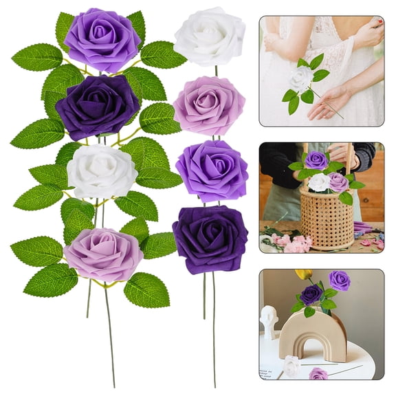 BESTYASH 25Pcs Artificial Rose Flowers Realistic Appearance for Decorative Flowers