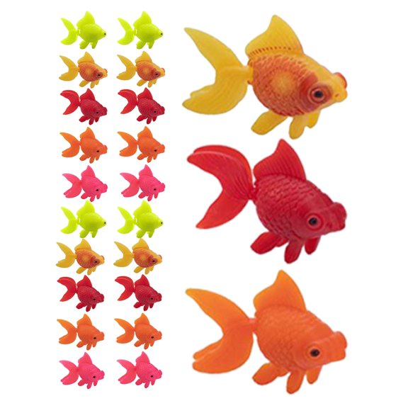 BESTYASH 25Pcs Assorted Color Floating Plastic Fish Aquarium Decoration Realistic Fish Movement