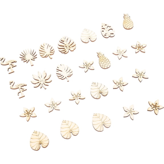 BESTYASH 25Pcs Wooden Leaves Tags for Crafts Assorted Color DIY Decoration Supplies