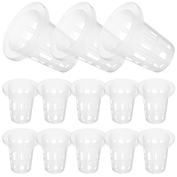 BESTYASH 25Pcs Hydroponic Net Cups Transparent Plastic Soil-less Cultivation Home Gardening Vegetables