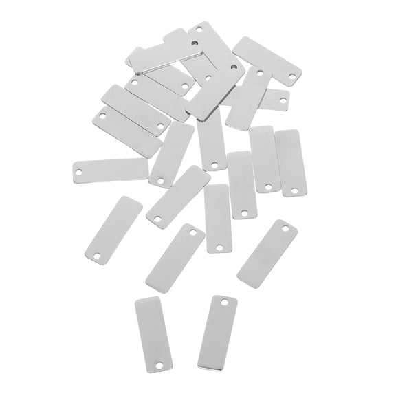 BESTYASH 25-Pack Rectangle Stainless Steel Key Tags Metal Blanks for Custom Keychains and Stylish Keyring Charms
