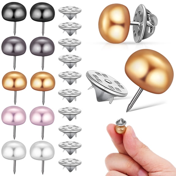 BESTYASH 25Pcs Small Brooch Buttons Copper Elegant for Women Clothes Casual Outfit Anti Exposure