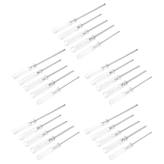 BESTYASH 25Pcs Small Transparent Screwdriver Set for Repair Tasks with Cross and Flathead Tips