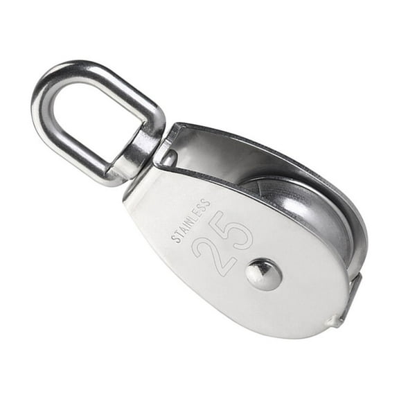 BESTYASH 25mm Single Swivel Roller Pulley Stainless Steel Size 150kg Max Load Silver Versatile Pulley