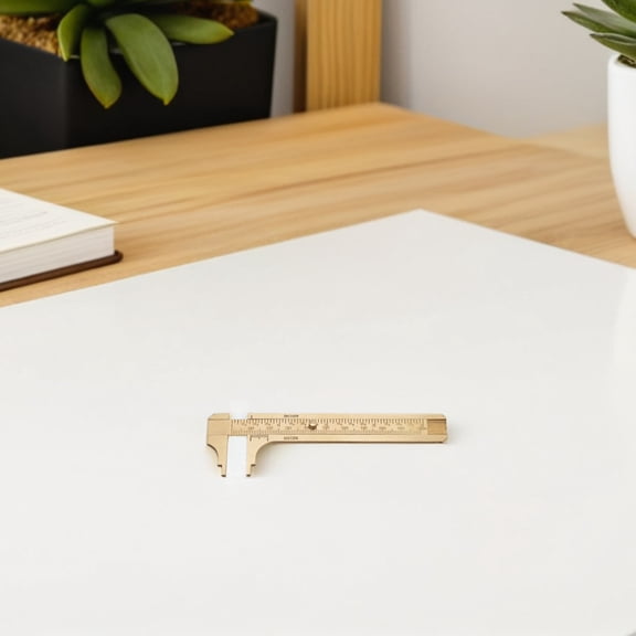 BESTYASH 2-Pack Brass Sliding Gauge Rulers with Rectangular Design for Precise Bead Measurement and Crafting Tools