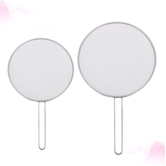 BESTYASH 2-Pack Stainless Steel Splatter Screens, Round Anti-Splash Cooking Covers for Kitchen Safety and Smoke Prevention
