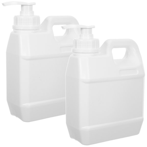 BESTYASH 2PCS Sterilization Liquid Pump Bottles for Chemicals White HDPE Container