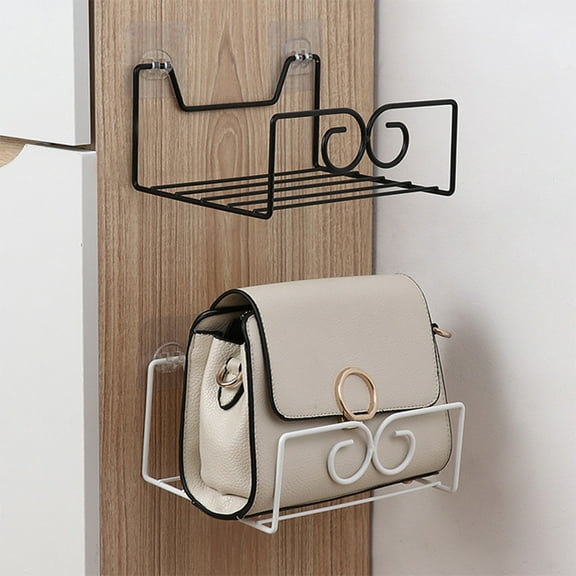 BESTYASH 2- -Mounted Shelves for Purses, Iron Punch-Free Storage Racks, Home Decor Organizer for Balcony and Room