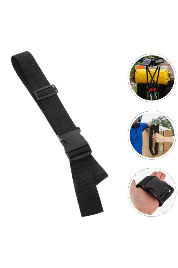 2Pcs Black Adjustable Backpack Luggage Straps with High Strength Tension Rope