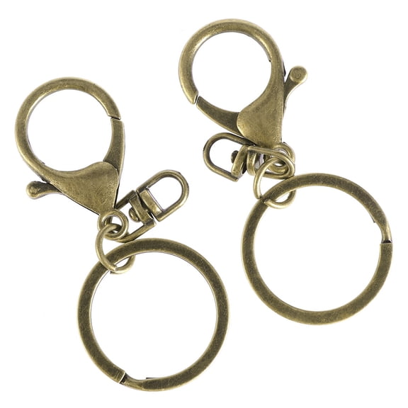 BESTYASH 2Pcs Metal Alloy Keychain Coffee Color for Organizing Keys Badge Holders and Purses