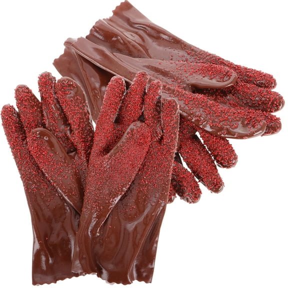 BESTYASH 2Pairs Durable Reusable PVC Gloves with Antislip Surface for Kitchen and Plumbing Jobs