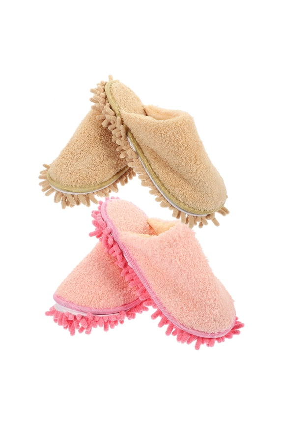 2 Pairs Dust Sweeping Slippers with Soft Fabric Soles for Easy and Effective Floor Cleaning at Home