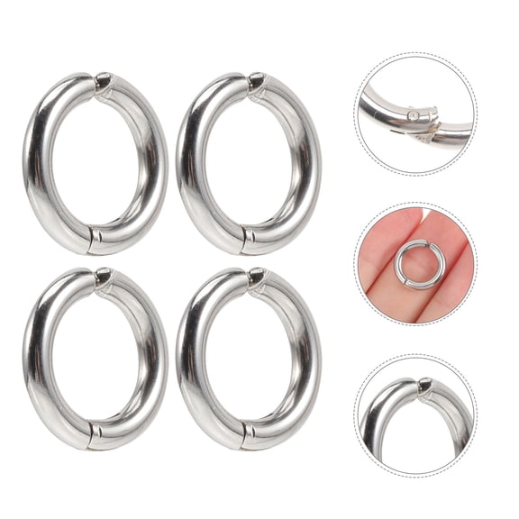 BESTYASH 2Pairs Stylish Titanium Hoop Clip on Ear Cuffs Non Piercing Accessories