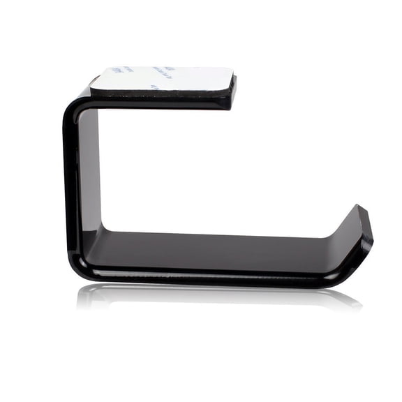 BESTYASH 2Pcs Acrylic Headphone Rack Black with Double Side Tape for Space Saving and Safe Storage