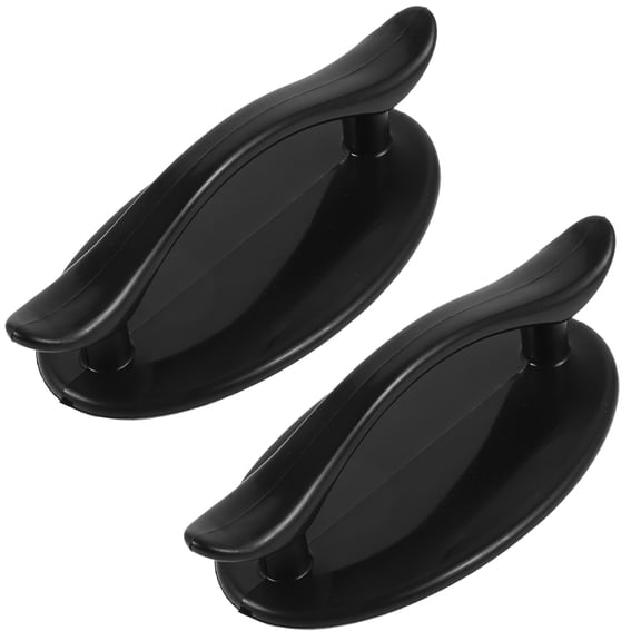 BESTYASH 2Pcs Adhesive Handles Self Stick Black Plastic Wear Resistant for Cabinets
