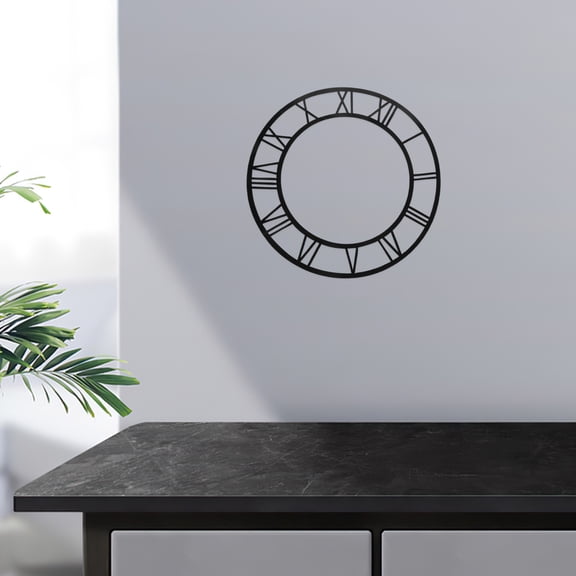BESTYASH 2-Pack Adhesive Wall Mirror Clock Stickers with Roman Numerals, Round Dial for Minimalist Home and Office Decor