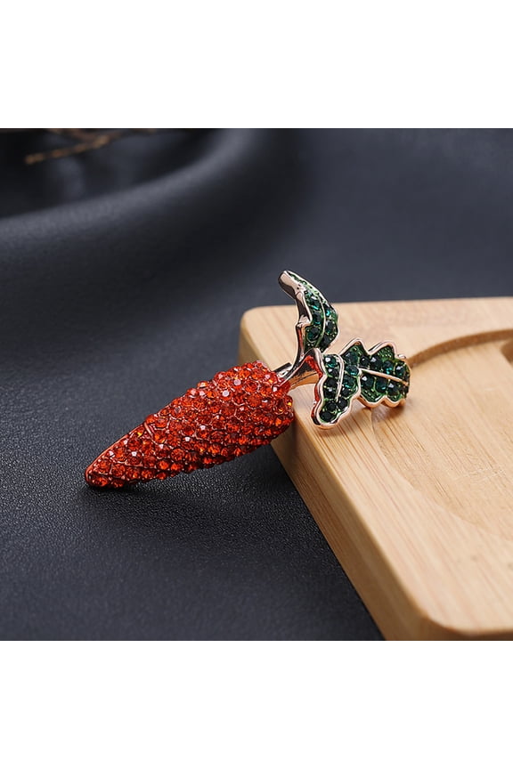 2Pcs Alloy Jewelry Pin Carrot Shape Stylish Brooch for Christmas Events