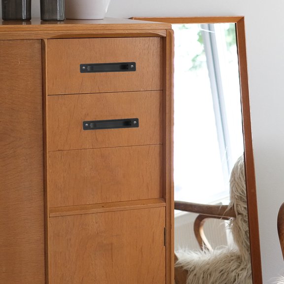 BESTYASH 2Pcs Alloy Wardrobe Pulls for Furniture Upgrade with Rectangular Shape Black