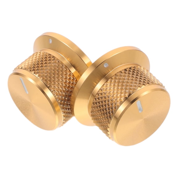 BESTYASH 2Pcs Aluminum Control Knobs Golden Finish for Audio Amplifier and Mixer Devices