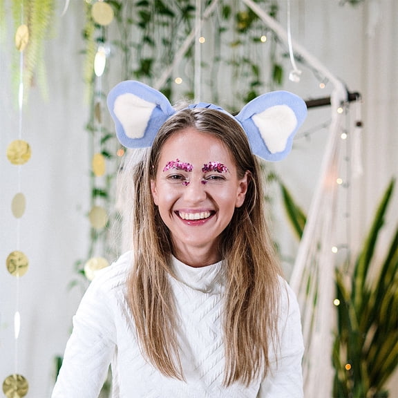 BESTYASH 2Pcs Animal Ear Headbands Koala Design Flexible Fabric Headbands for Everyday Hair Styling
