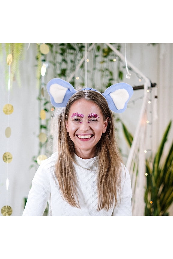 2Pcs Animal Ear Headbands Koala Design Flexible Fabric Headbands for Everyday Hair Styling