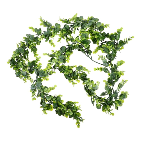 BESTYASH 2Pcs Artificial Hanging Vine Green Eucalyptus Garland Fake Leaf Plant for Event Decoration