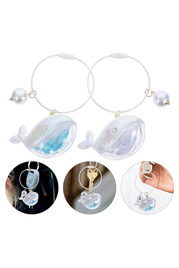 2Pcs Assorted Color Dolphin Keychains Cute Animal Key Accessories for Bags and Car Keys