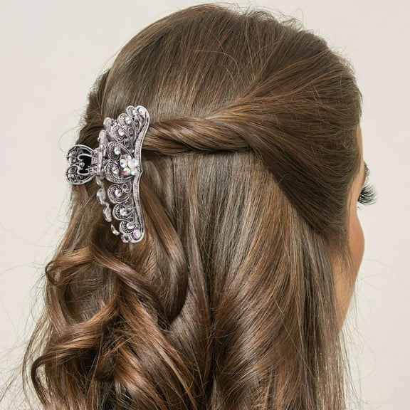 BESTYASH 2Pcs Rhinestone Jaw Clips in Assorted Colors for Elegant Hairstyles