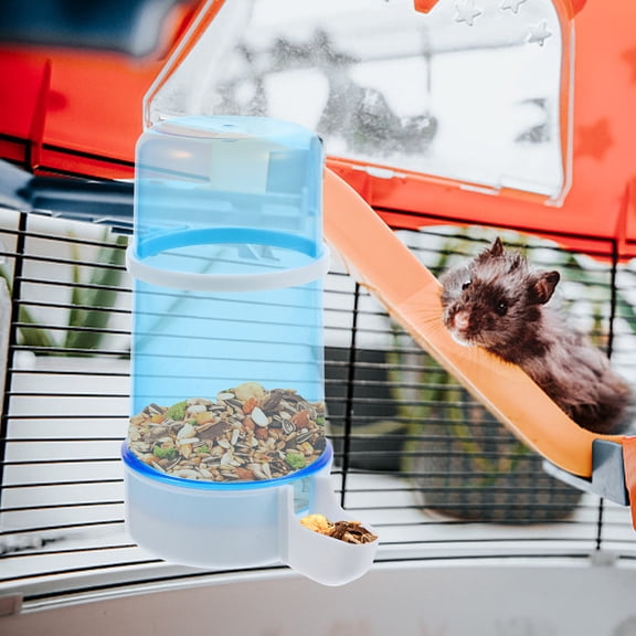 BESTYASH 2Pcs Automatic Pet Feeder and Rabbit Drinking Bowl Blue for Small Animals