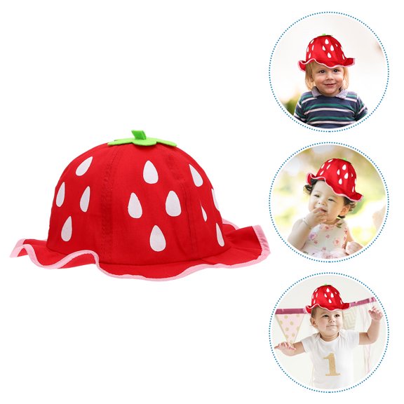 BESTYASH 2-Pack Red Cotton Strawberry Hats Lightweight Breathable Caps for Spring Outdoor Activities and Casual Wear