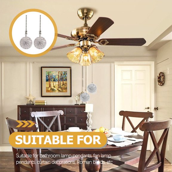 BESTYASH 2Pcs Beaded Pendant Light Pull Chain Extension for Ceiling Fan and Decorative Lamps