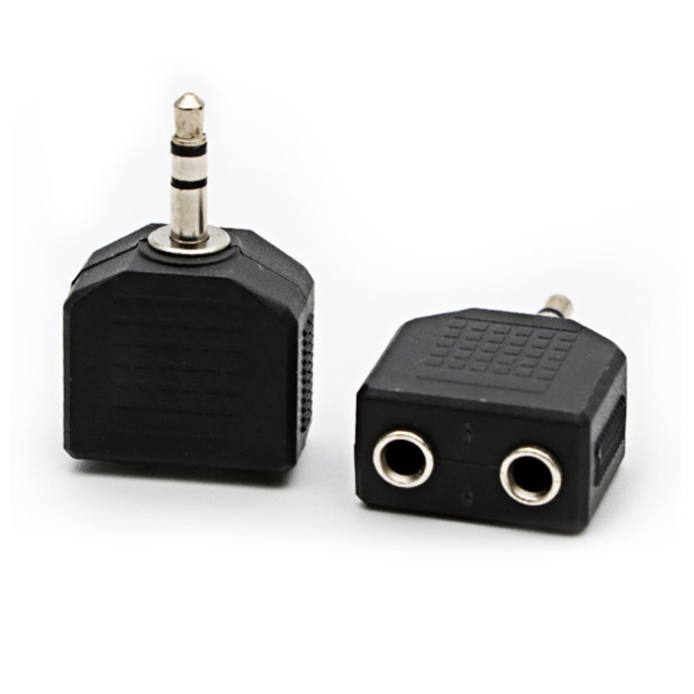 BESTYASH 2 .5mm Stereo to Dual Mono Audio Adapter, Black Plastic ...