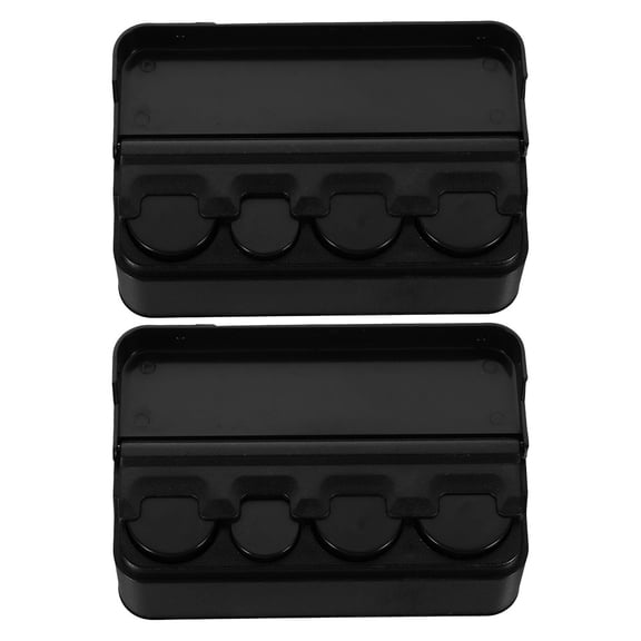 BESTYASH 2Pcs Black Car Change Holder Organizer Durable PP Coin Storage Box for Neat Vehicle Console