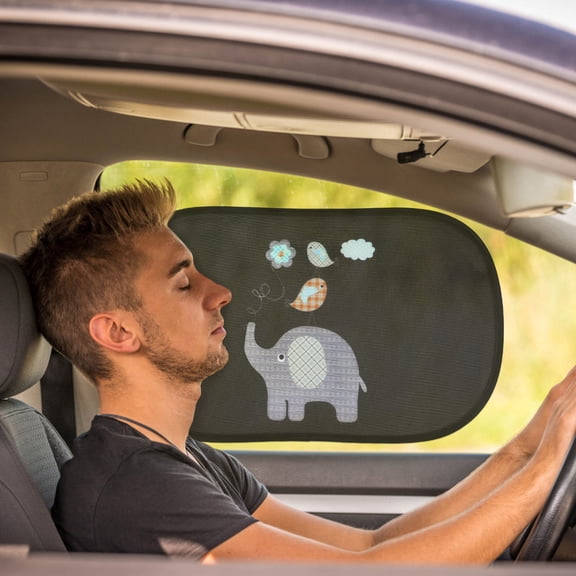 BESTYASH 2-Pack Black Car Window Covers Side Window Shades Removable Reusable Static Cling Sun