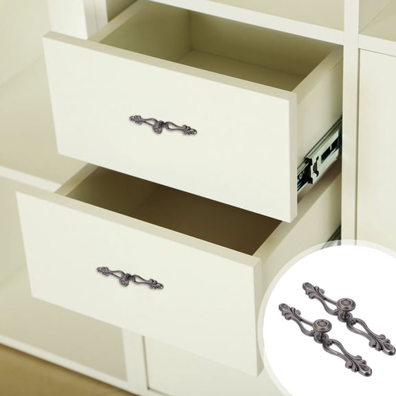 BESTYASH 2Pcs Black European Style Cabinet Handles Elegant Wear Resistant Zinc Alloy