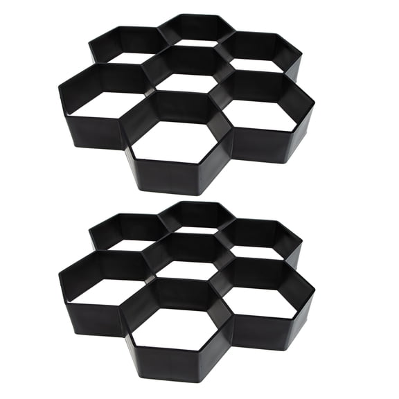BESTYASH 2Pcs Reusable Plastic Concrete Mold Hexagon Shape for Artistic Patio and Garden Paths